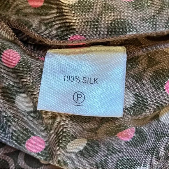 Omnia 100% Silk Stylish Wrap Dress with Geometric Pattern Women’s Size 2 - Picture 10 of 10